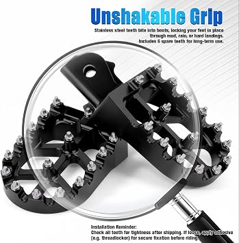 Dirt Bike Foot Pegs,Motorcycle Footpegs Wider Foot Rest Pedal CNC for CRF250F 19-23 XR150L 15-23 HAWK 250 CRF150F CRF230F 03-19 Black