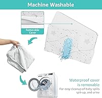 Vista 5 de YENING Cubrecolchón transpirable de 38 x 26 pulgadas, impermeable, para Pack N Play, 2