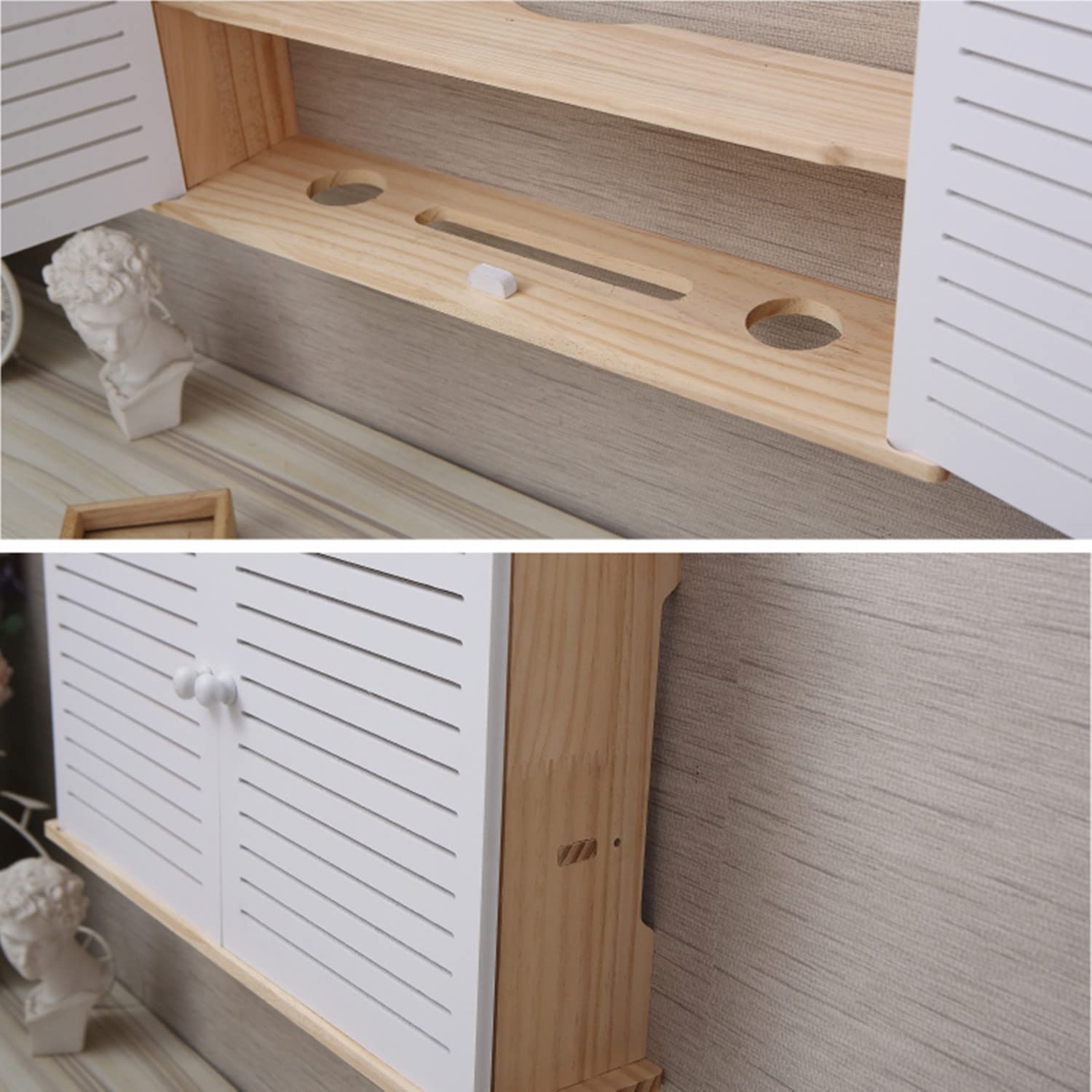 Aan De Muur Gemonteerde Draadloze WIFI-router, Opbergdoos Voor Op De Plank Routerrek Kabel Stroombeugel Organizerbox Voor Woonkamer B~p179884268