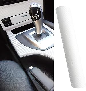 WenMei Carbon Fiber Car Wrap Vinyl Roll 3D Carbon Fiber Vinyl Car DIY Wrap Sheet Roll Film Sticker Decal -(127X30cm/50 X11.8,200 * 50 cm/78.74" * 19.68") (50"X11.8" / 4FT X 1FT, White)
