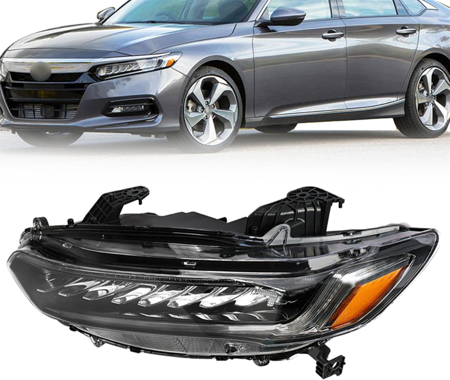 Replacement for Accord 2018 2019 2020 2021 Headlight Assembly Front Headlamp Assembly Left Side Replacement for 33150-TVA-A11