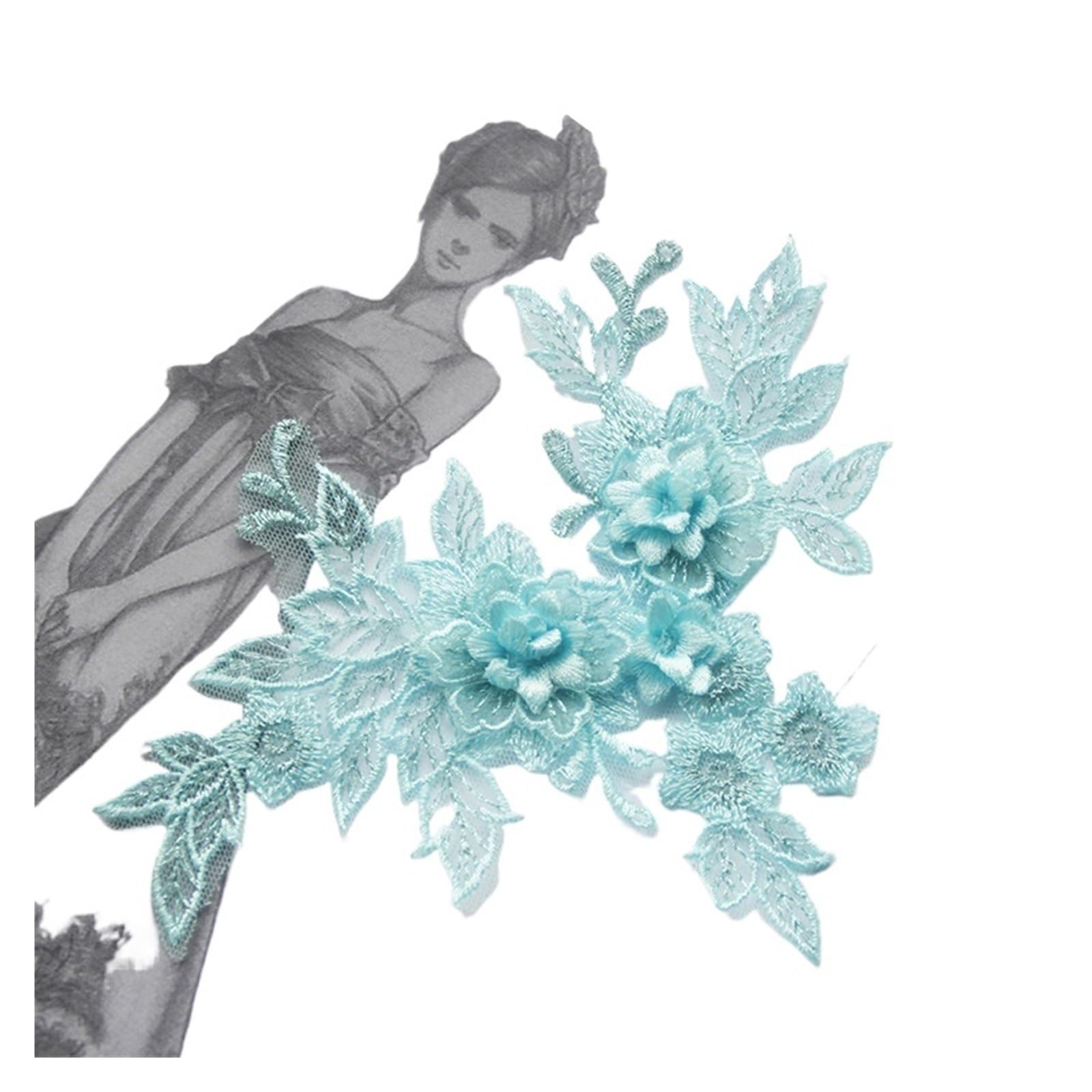 Col en dentelle brodée 3D pour réparer et embellir une encolure de vêtement
