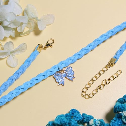 Miniatura 4 de Nova&Aria Chokers Set For Women Heart Choker Necklaces Flower Pendant Velvet Cute Pink Turquoise Blue White Black Choker Necklace Christmas Colorful