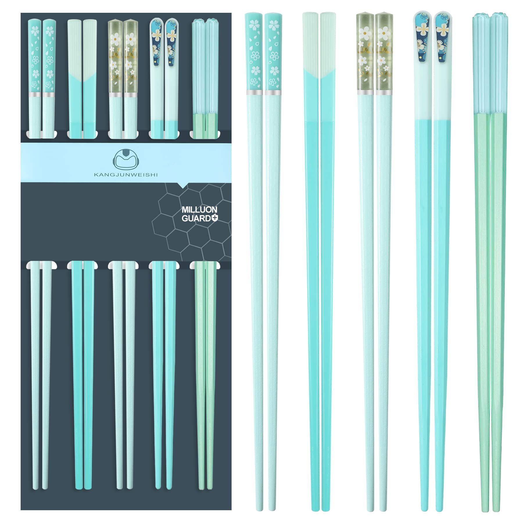 5 Pairs Pink Fiberglass Chopsticks, Non-Slip Reusable — Amazon image 24