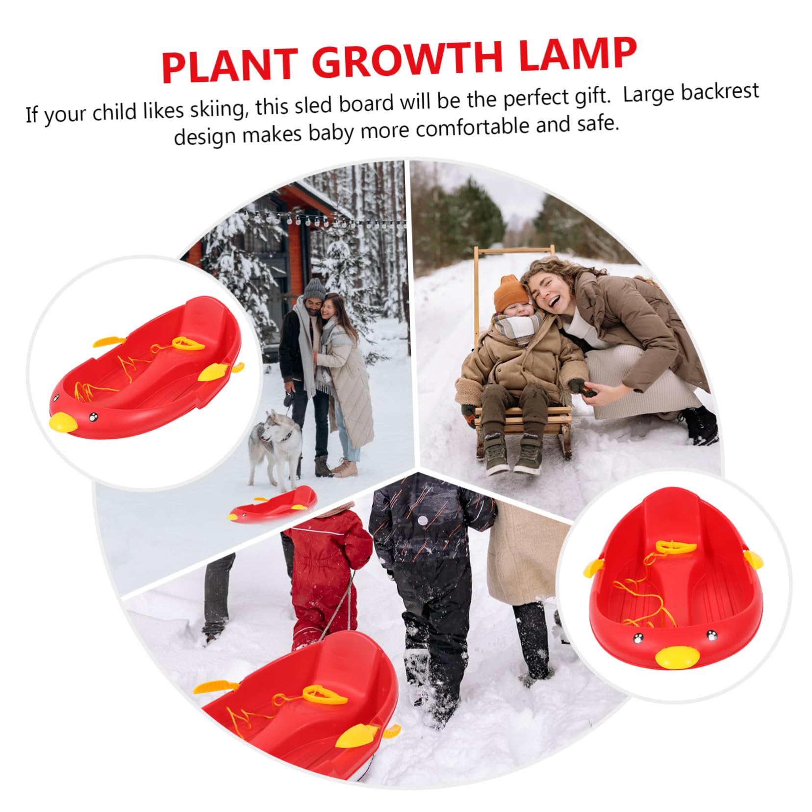 BRIGHTFUFU Penguins Snowboard Sleigh Car for Boys and Girls Thickened Snowboard Enhance Leg Muscles Cold Resistant Outdoor Toy