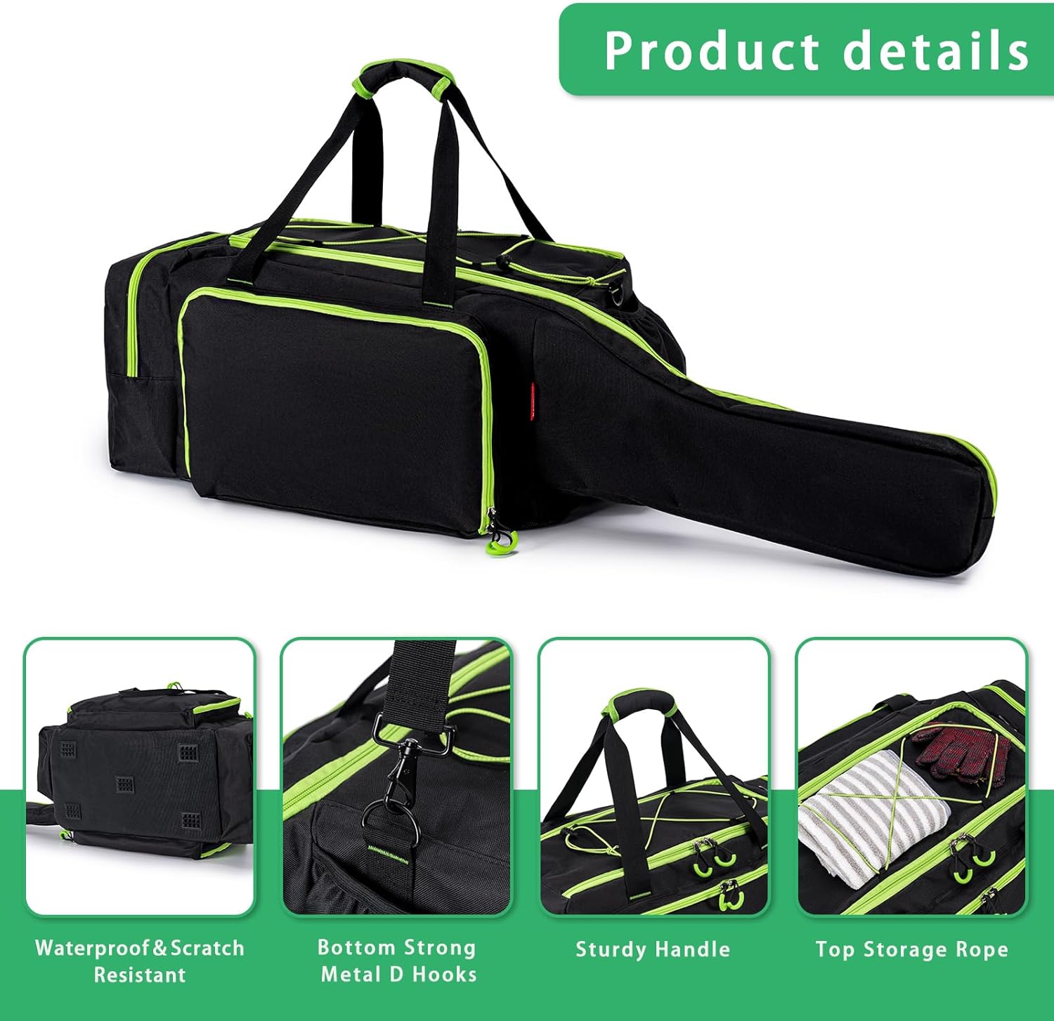 Chainsaw Case, Durable Chainsaw Bag Compatible with Greenworks, EGO Power+, Dewalt 14''/16''/18'' Cordless Chainsaw & Accessories, Black