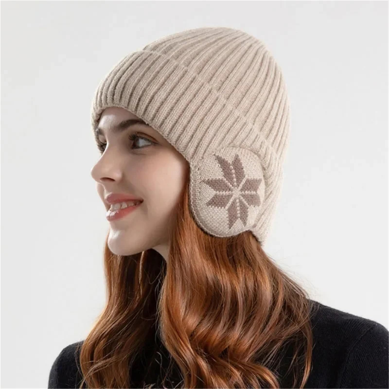 Cappello in cotone lavorato a maglia caldo peluche da uomo invernale unisex Protezione for le orecchie esterno più berretto in velluto for cappelli pullover donna per Gita