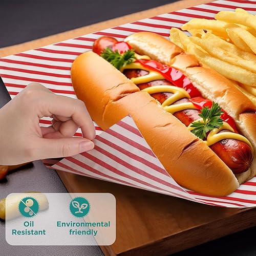 Miniatura 4 de GeeRic Hojas de papel encerado de 12 x 12 pulgadas, 240 forros para cestas de alimentos para sándwiches, hamburguesas, envoltorios de alimentos