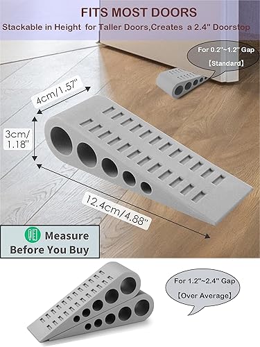 Miniatura 4 de Topes de puerta, cuñas de puerta de goma con soportes, topes de puerta antideslizantes para azulejos de madera, mármol, suelo de hormigón, cuña de