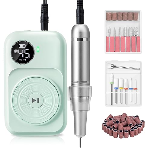 Madenia - Taladro de uñas eléctrico recargable profesional Madenia 45000RPM Upgrad, kit de taladro de uñas portátil Efile, máquina de lima de uñas