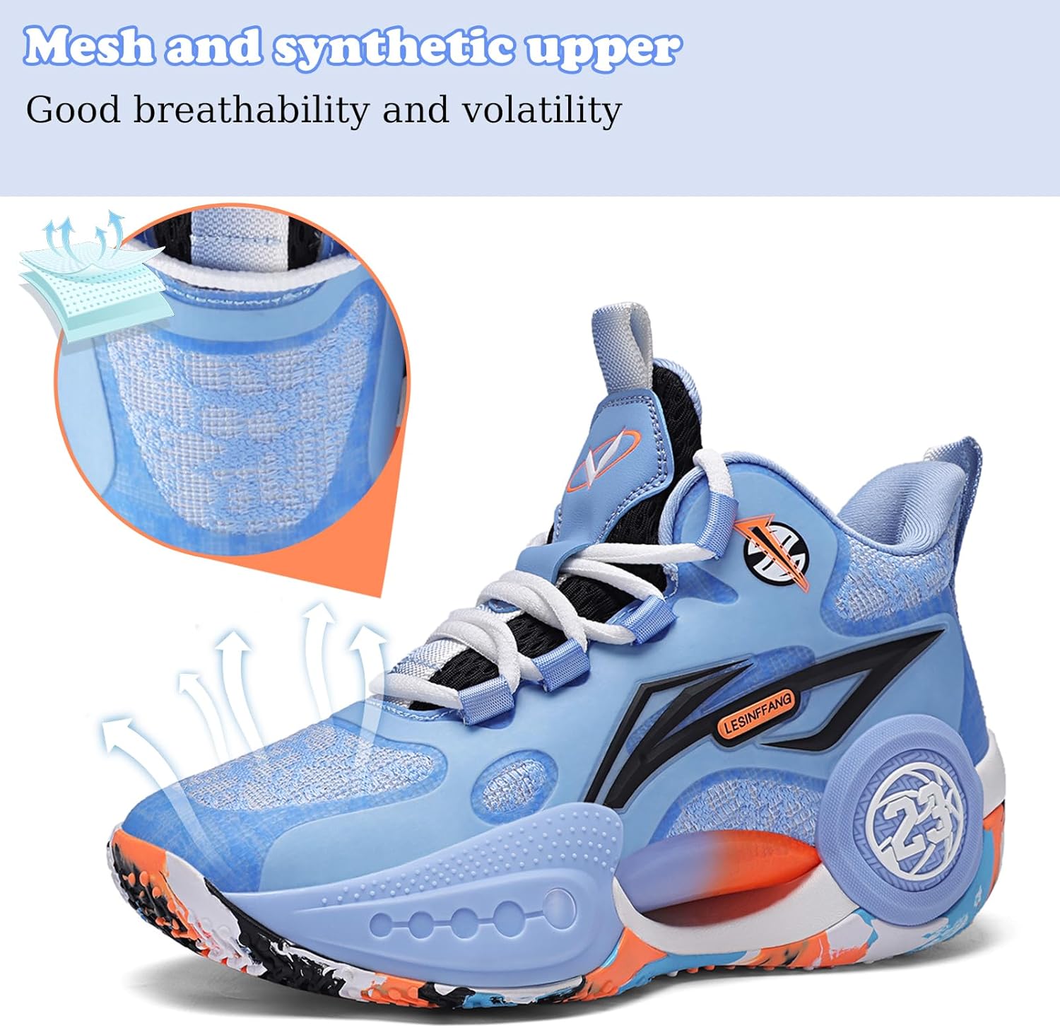 JMFCHI Kids Basketball Shoes High-top Sports Shoes Sneakers Durable Lace-up Non-Slip Running Shoes Secure for Little Kids Big Kids and Boys Girls - Image 3