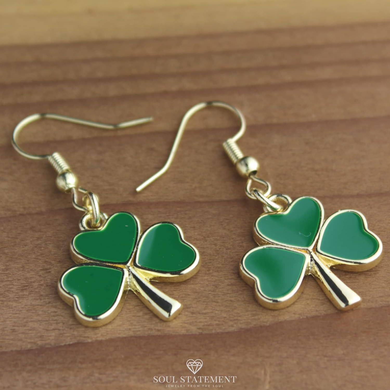 Shamrock Dangle Earrings for Women, Green Clover Saint Patty's Jewelry, St Patrick's Day Lucky Charm Accessories - Image 4