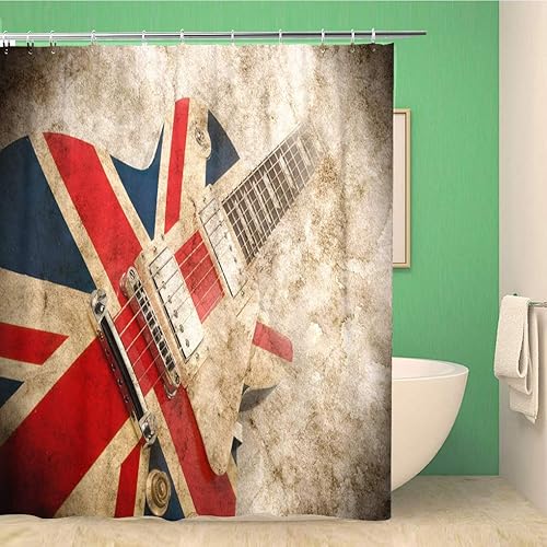 Miniatura 6 de rouihot Cortina de ducha de baño con diseño de Quatrefoil blanco turquesa sobre tela de poliéster de 71.7 x 71.7in impermeable cortina de baño con