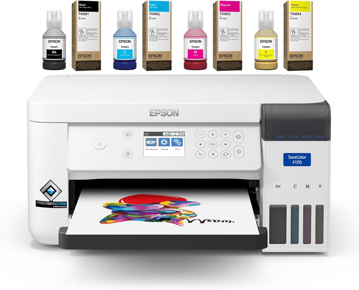 makerflo Epson SureColor F170 Sublimation Printer – Professional Dye Sublimation for Tumblers, T-Shirts, Mugs, Keychains – Desktop Inkjet Printer for Mac & Windows