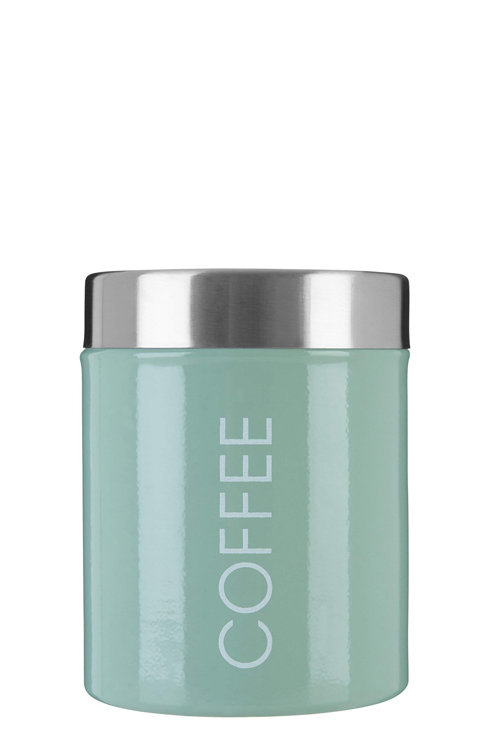 Black Enamel Coffee Canister - Airtight Lid - 450ml - Metal Storage Jar