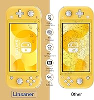 Vista 3 de Linsaner Protector de pantalla de vidrio templado de 2 piezas, hecho a medida para Nintendo Switch Lite HD, antiarañazos, transparente y A2-2-Pack