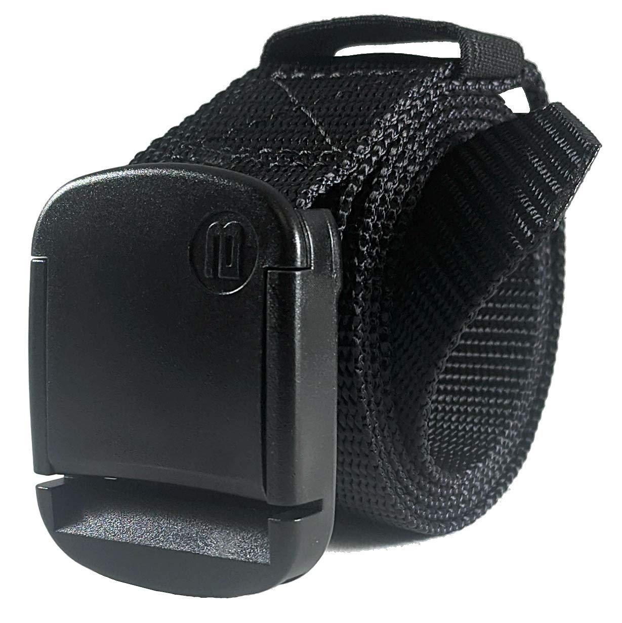 1.25 Inch Nylon Web Belt with Adjustable Buckle, Unisex (Large, Black)