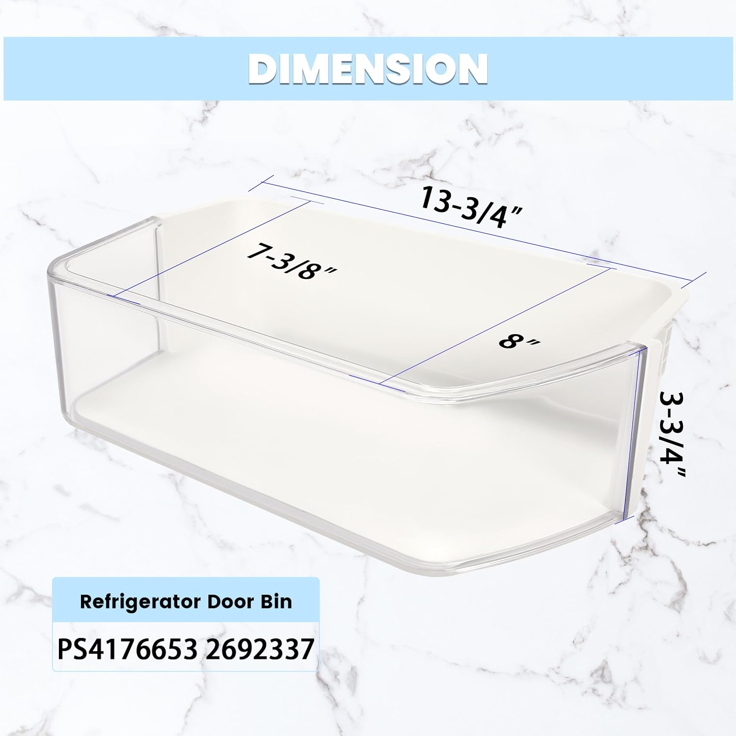 HECASA DA97-12650A DA63-07104A AP5620330 Right Refrigerator Door Shelf Basket Bin Pair Compatible with SAMSUNG Refrigerator Door Bin PS4176653 2692337 Replacement only