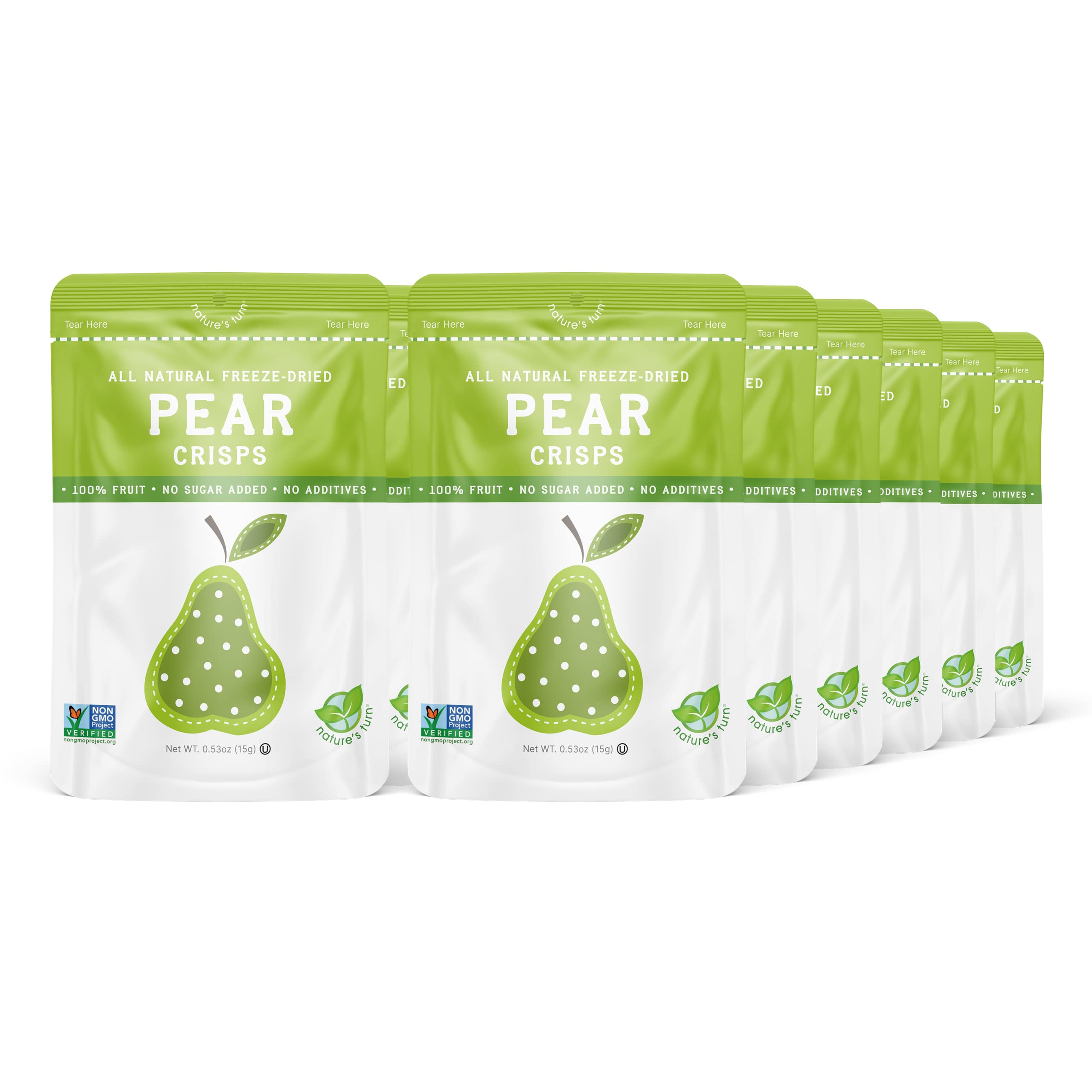 Nature’s Turn Freeze-Dried Fruit Snacks, Pear Crisps, Pack of 12 (0.53 oz Each)
