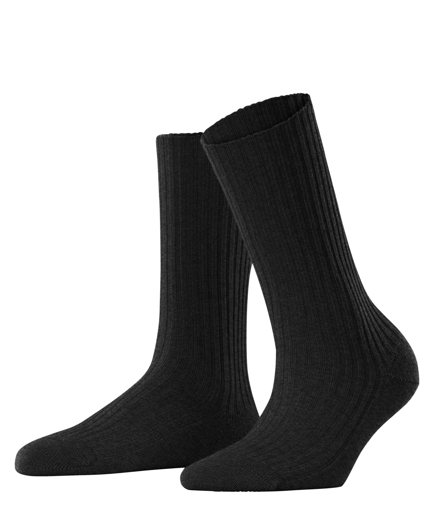 FALKE Kobiety Skarpety Cosy Wool Boot W So wełna kaszmir jednokolorowe 1 Para, Szary Anthracite Melange 3080, 35-38
