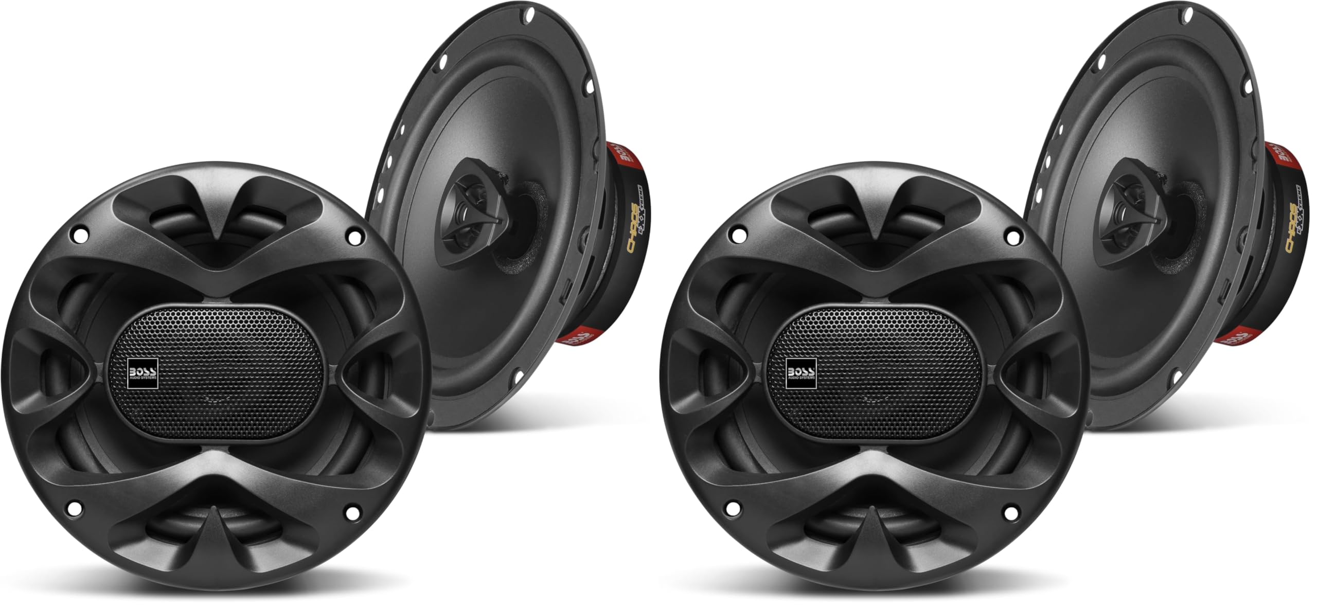 BOSS Audio Systems CH6520B 6.5 Inch Car Door Speakers - 250 Watts Max (Pair), Coaxial, 2 Way, Full Range, 4 Ohms, Sold in Pairs, Bocinas para Carro (Pack of 2)