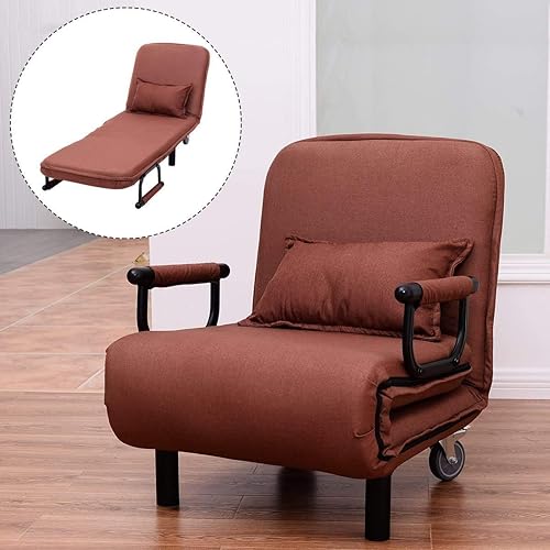 Vista 7 de LDAILY Moccha - Sofá cama plegable convertible de 26.5 pulgadas, sillón reclinable para sala de estar, dormitorio, oficina (café)