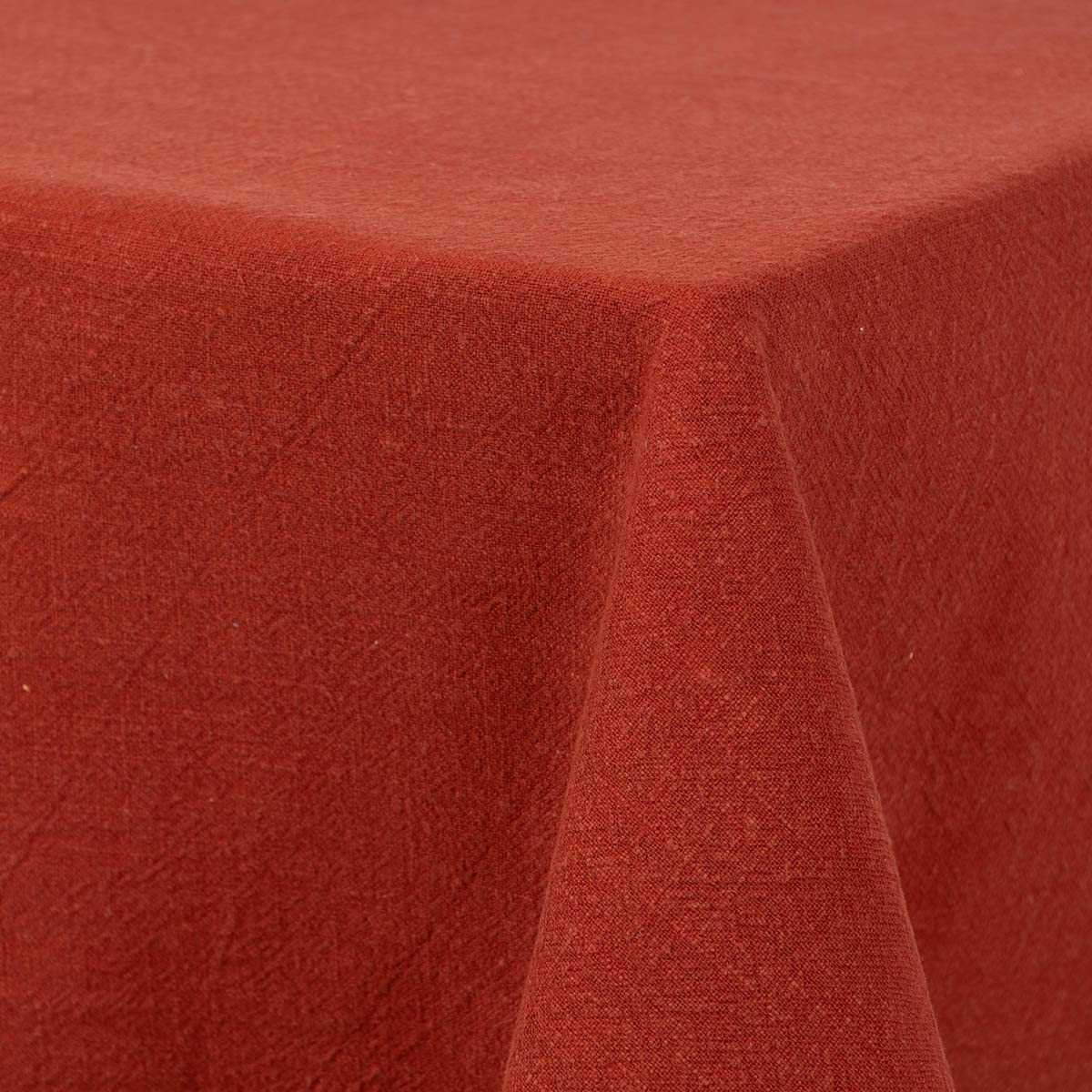 SCHÖNER LEBEN. Nappe Bio Ramie aspect lin uni rouille Différentes tailles Nappe Taille : 100 x 100 cm