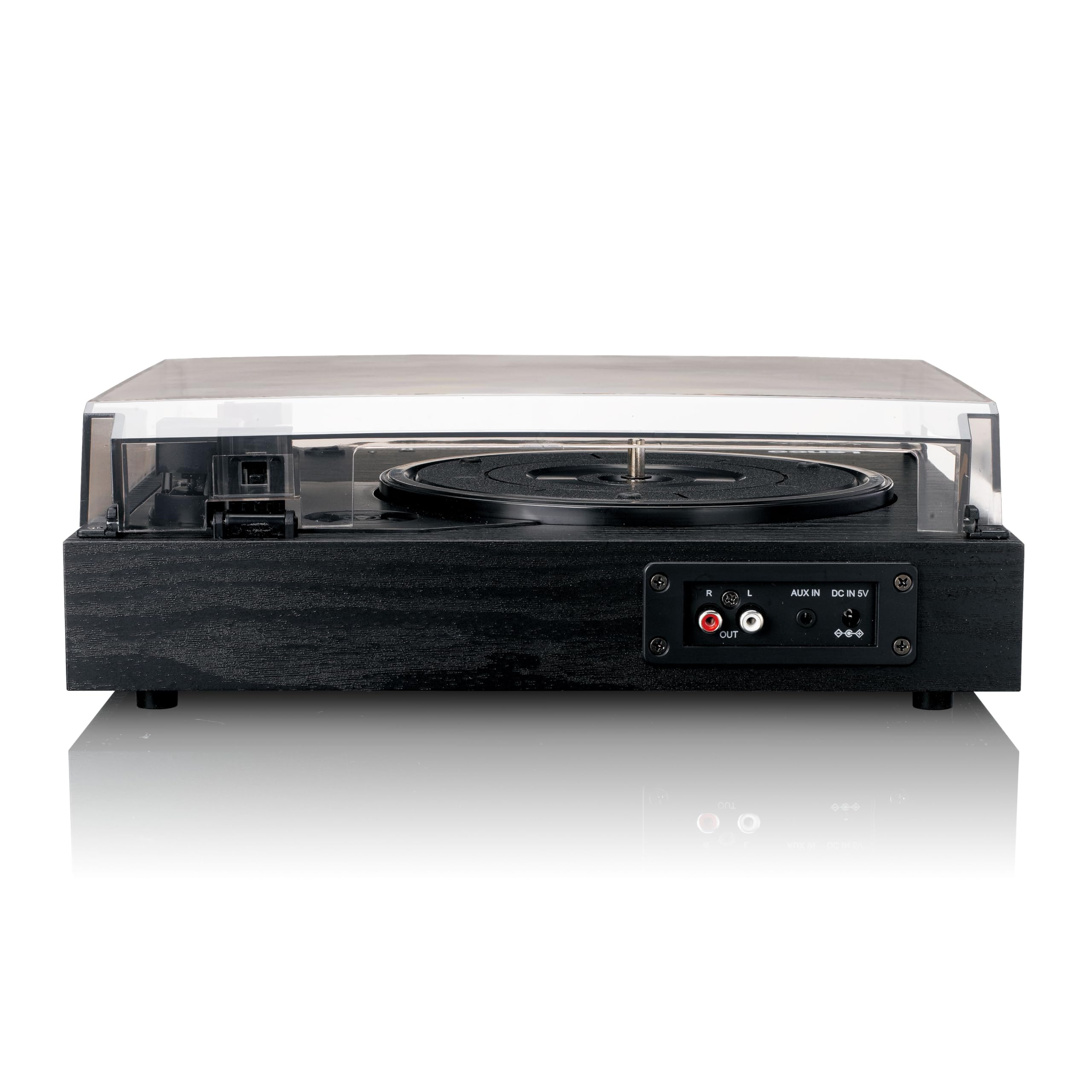 Lenco LS-15BK Giradischi Bluetooth 2 Altoparlanti Integrati Pickup AT3600L Cinghia Auto-Stop 33/45 Giri AUX RCA Nero