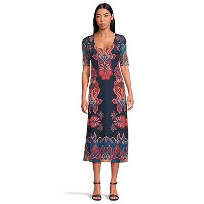 Johnny Was Maya Mesh Midi Dress Women