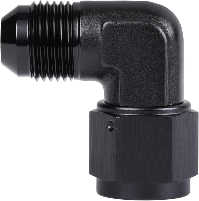 Adaptador Cotovelo Giratório 8AN Fêmea para 8AN Macho 90° Podavelle em Alumínio Preto – 1 unidade