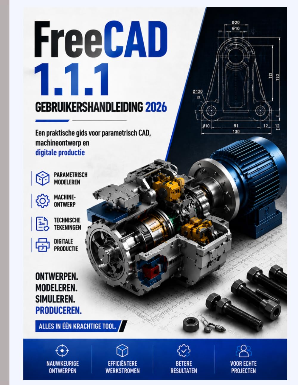 FreeCAD 1.1.1 GEBRUIKERSHANDLEIDING 2026: Een praktische gids voor parametrisch CAD, mechanisch ontwerp en digitale productie.