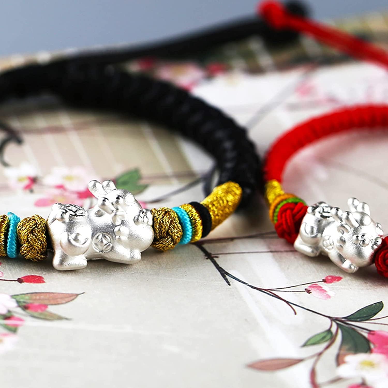 Pulseras de cuerda, pulseras para mujer, Pulsera de cuentasPulsera de hilo rojo 1 pieza Pulsera Pixiu Pulsera de plata Pi Yao Amuleto Pulsera de amuleto de la suerte for mujeres Hombres Ahuyentar a lo