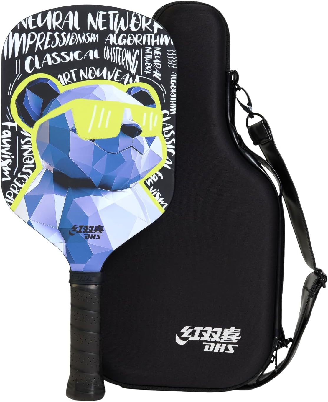 DHS Sports Andy Pickleball Paddle - Advanced Series, Full Carbon Fiber Surface, 16mm Core, with Paddle Bag