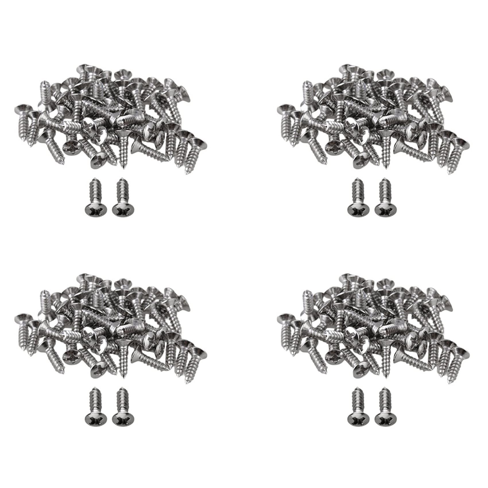 Bloepum 200X Guitar Bass Screws Parts for Scratchplates Pickguard, Silver