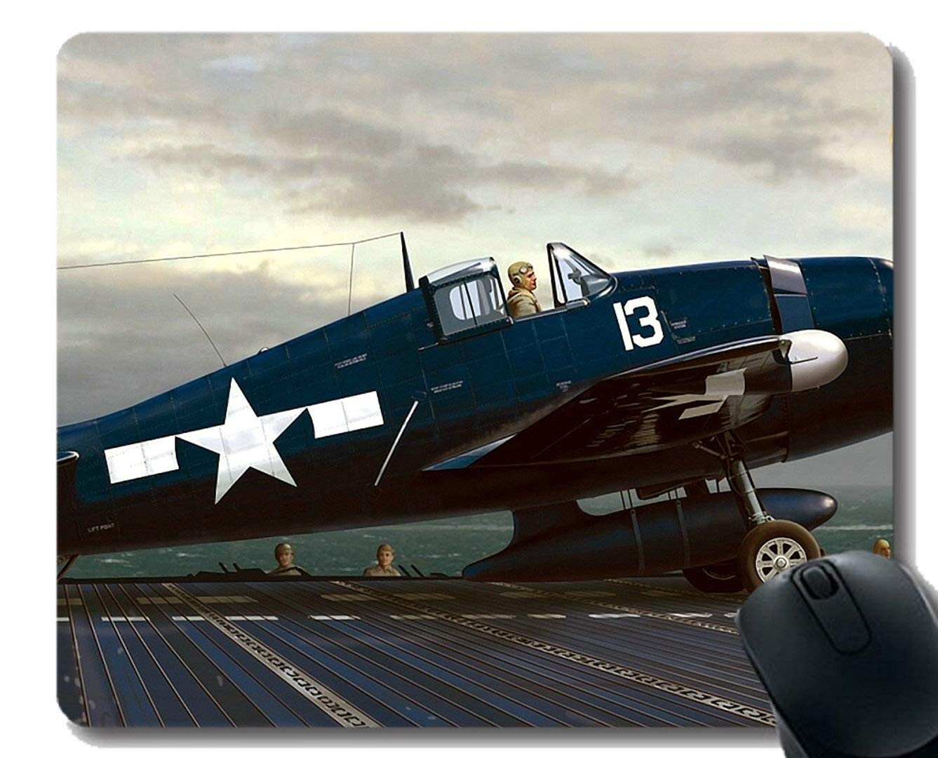 YENDOSTEEN Gaming Mouse Pad,Military Grumman F6F Hellcat Mouse Mat,Non-Slip Rubber Base Mousepad