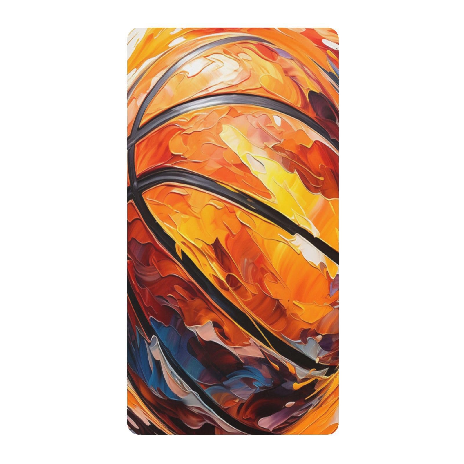 Fire Basketball Art Toddler Crib Sheet Soft Cotton Baby Play Sheets Fitted for Mattress Playard