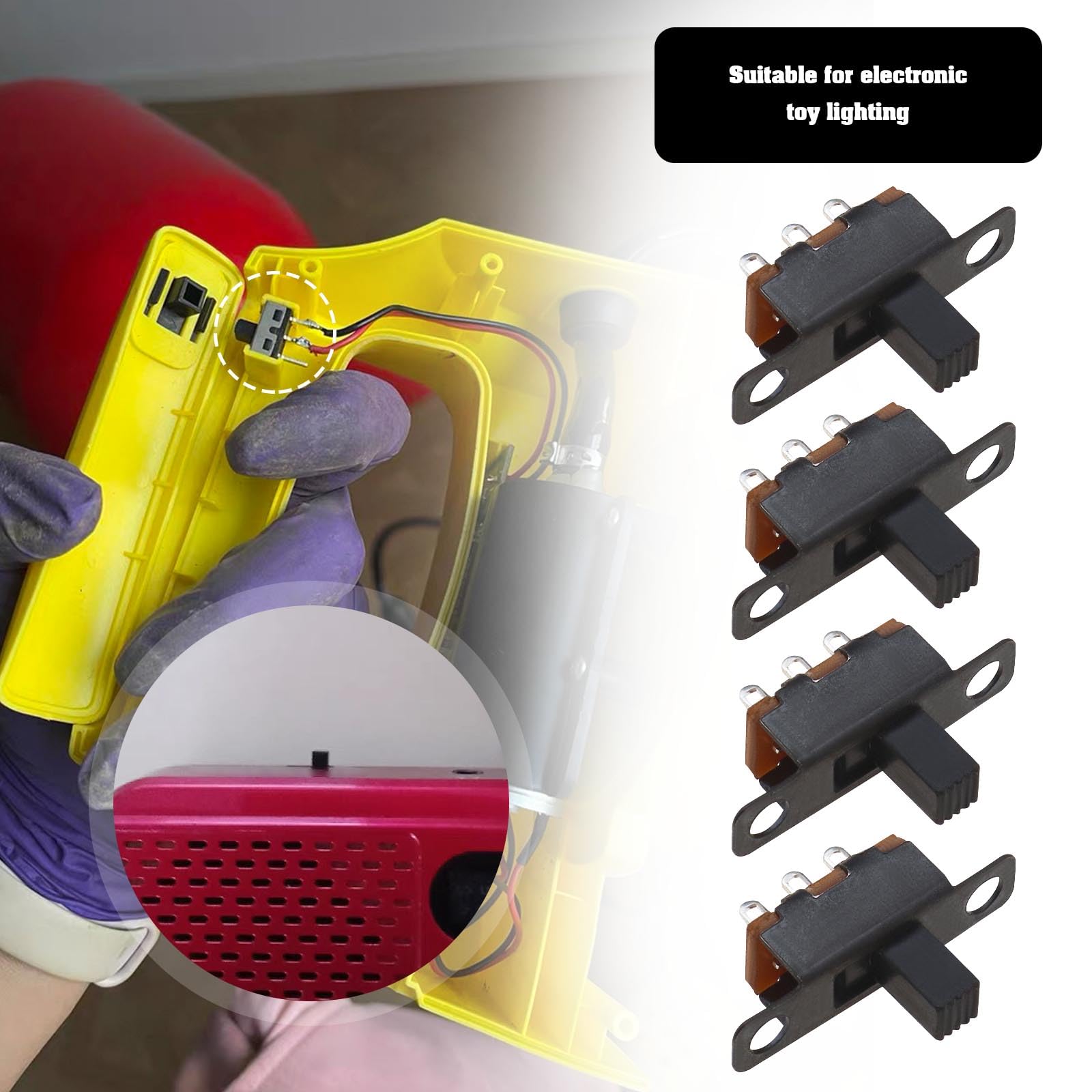 50 Stück Mini-Schiebeschalter 3-polig 2 Positionen – 0,5 A / 50 V, Verriegelnd, SS12F15, Für Spielzeug, Beleuchtung & DIY-Elektronik