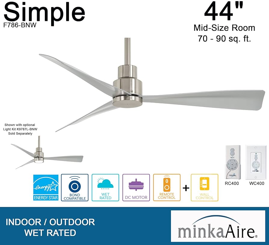 Amazon.com: Minka Aire F786-BNW Simple - 44