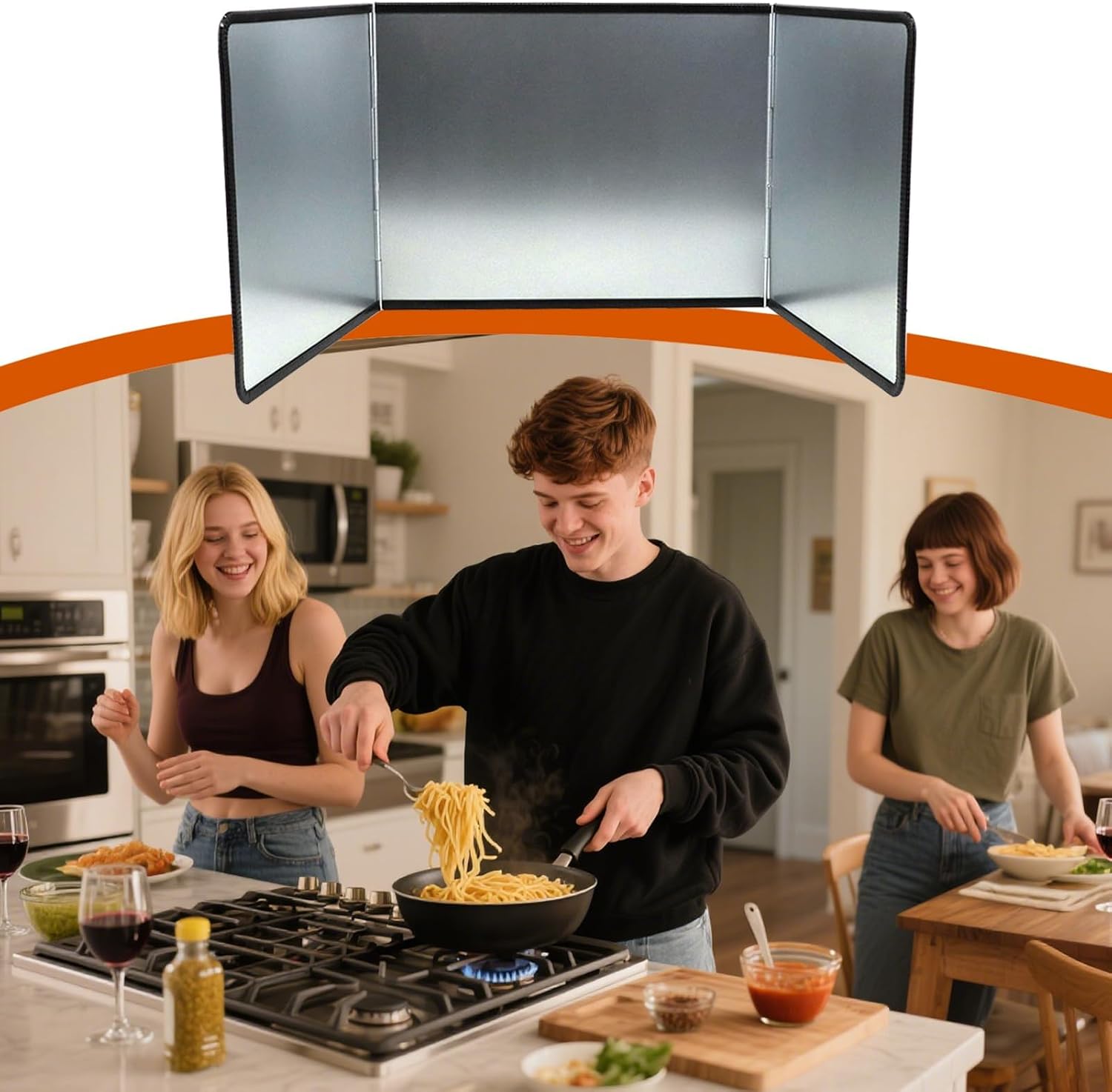 Stainless Steel Stove Splatter Guard, 39.3x30x1.5cm Kitchen Anti-Splatter Shield, Essential Cooking Protection for Mess-Free Frying & Grilling