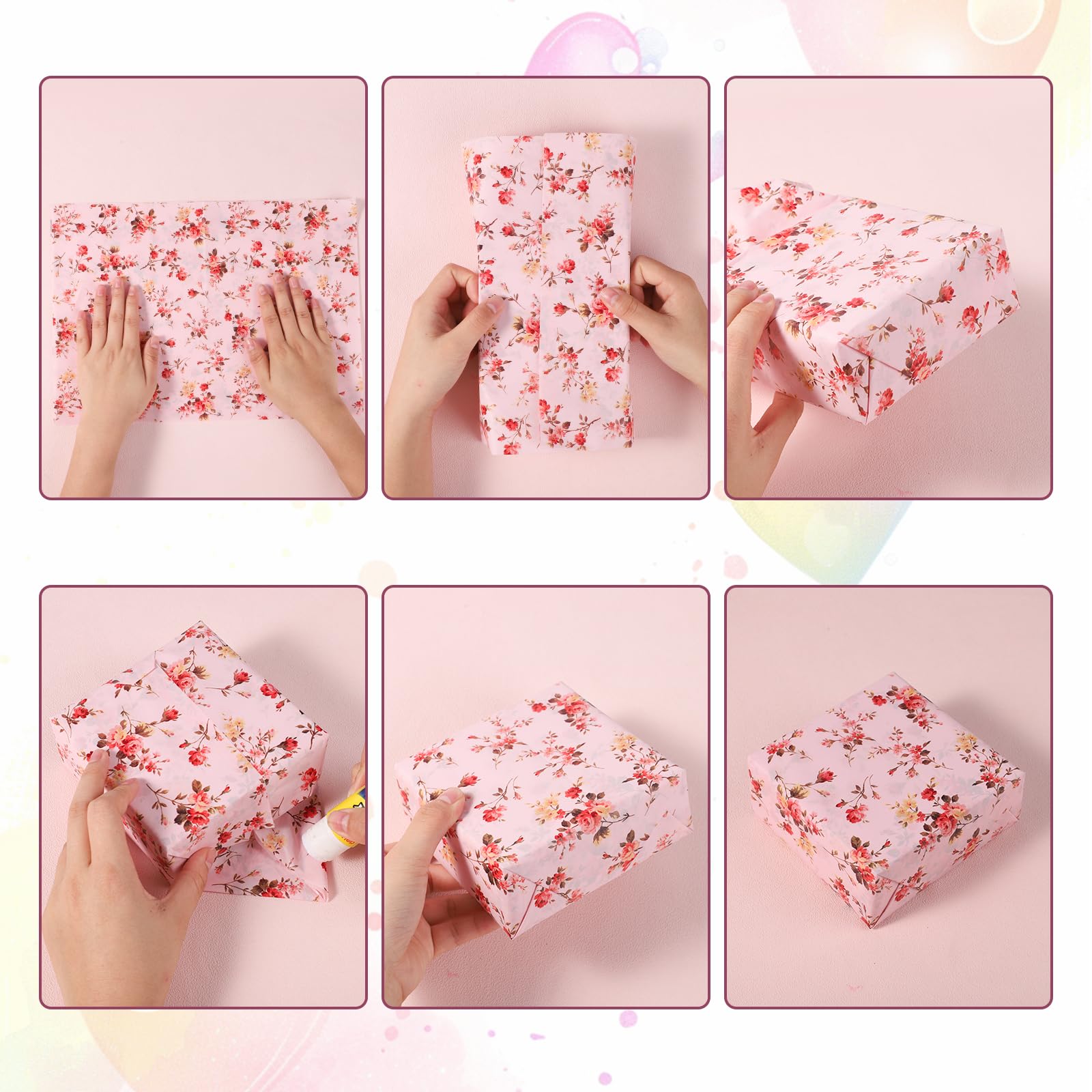 30 Sheets Heart Flower Tissue Paper - 19.68x13.78in Gift Wrapping Paper For Crafts - View #9