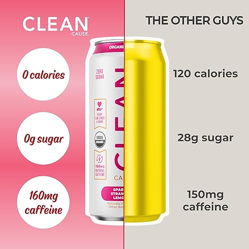 Vista 32 de Zero Calorie Sandía Organic Sparkling Yerba Mate Tea - Cero Azúcar, Cero culpa, (160 mg de cafeína), latas de 16 oz, paquete de 12 – CLEAN CAUSE