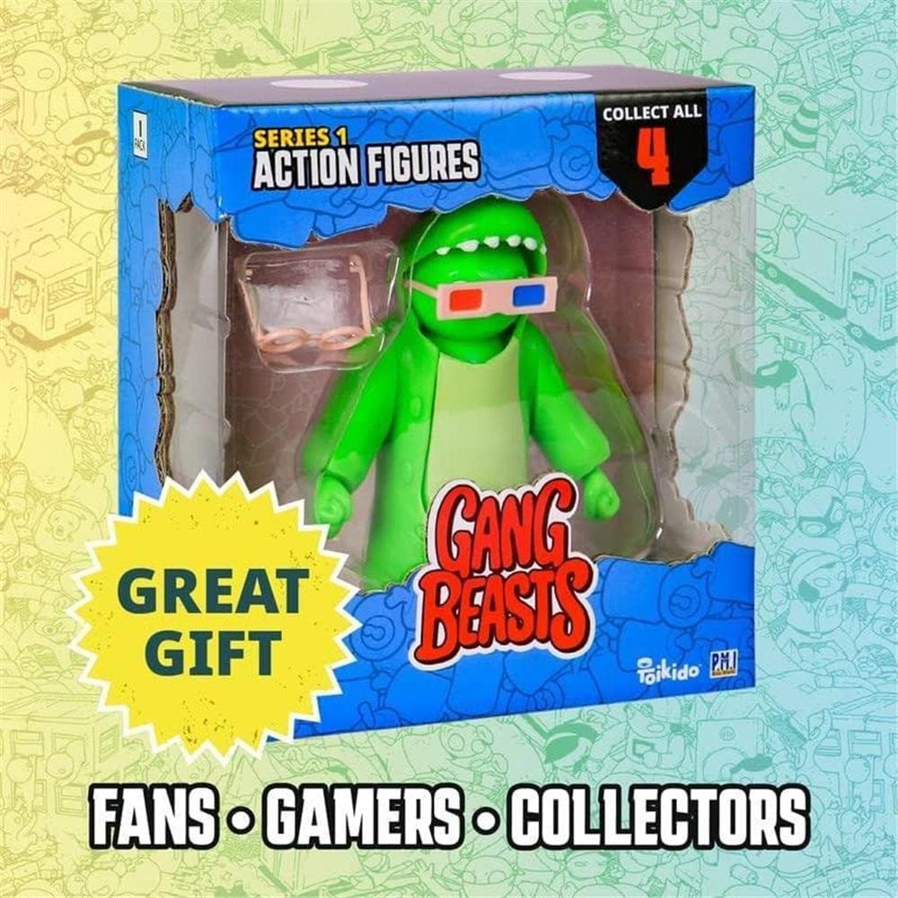 Gang Beasts Green Dinosaur Costume Kigurumi Game Fighter Character Figure
