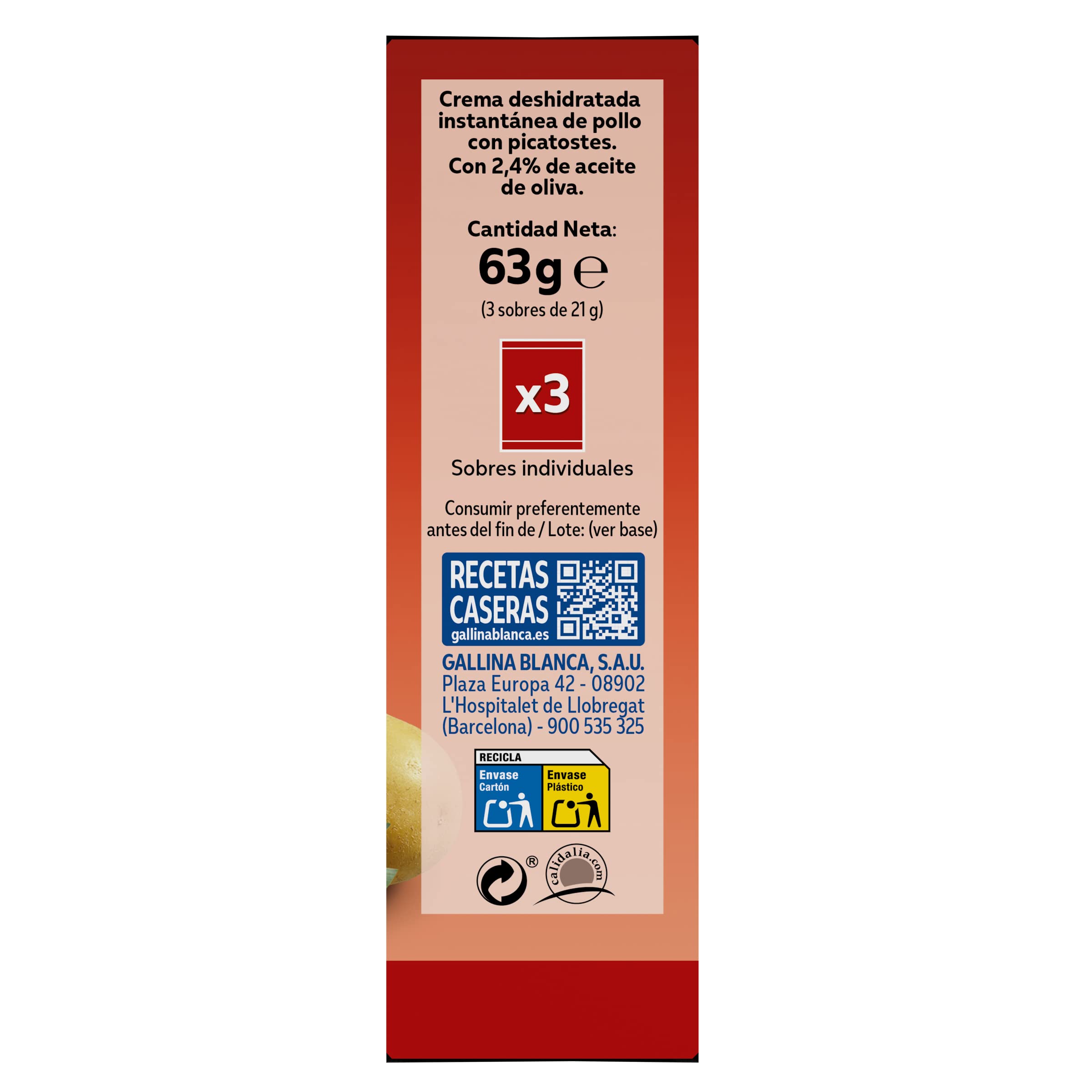 Gallina Blanca Sopinstant Crema de Pollo con Picatostes, 63 Gramos — view 6