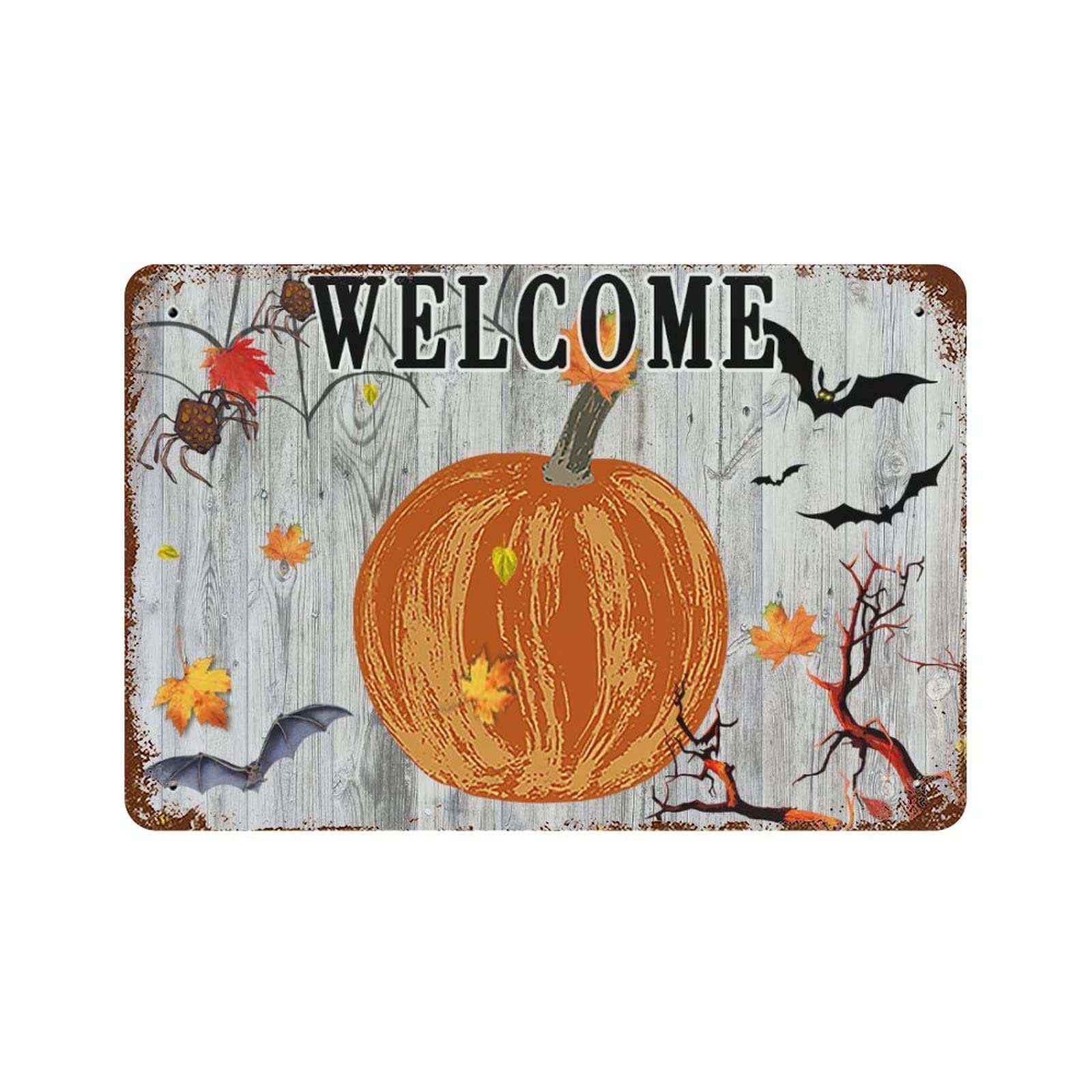 Cadeau de pendaison de crémaillère : panneau Halloween en aluminium original