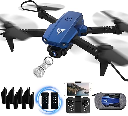 Dron con cámaras duales FPV 1080P, cuadricóptero de avión RC con sin cabeza, giros 3D, arranque de una tecla, ajuste de 3 velocidades, 2 baterías de