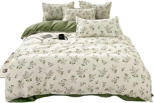Simple Brushed Bedding Duvet Cover Set, Soft Breathable Bedding Comforter Cover Set with Zipper Closure, 3 Pieces Floral Patterned Bedding Set, Comforter Not Included,Black 2,King