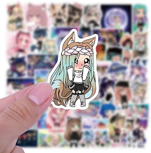 Miniatura 5 de 50 calcomanías de Gacha Life para botellas de agua lindas calcomanías de juego para adolescentes calcomanías de vinilo para computadora patineta