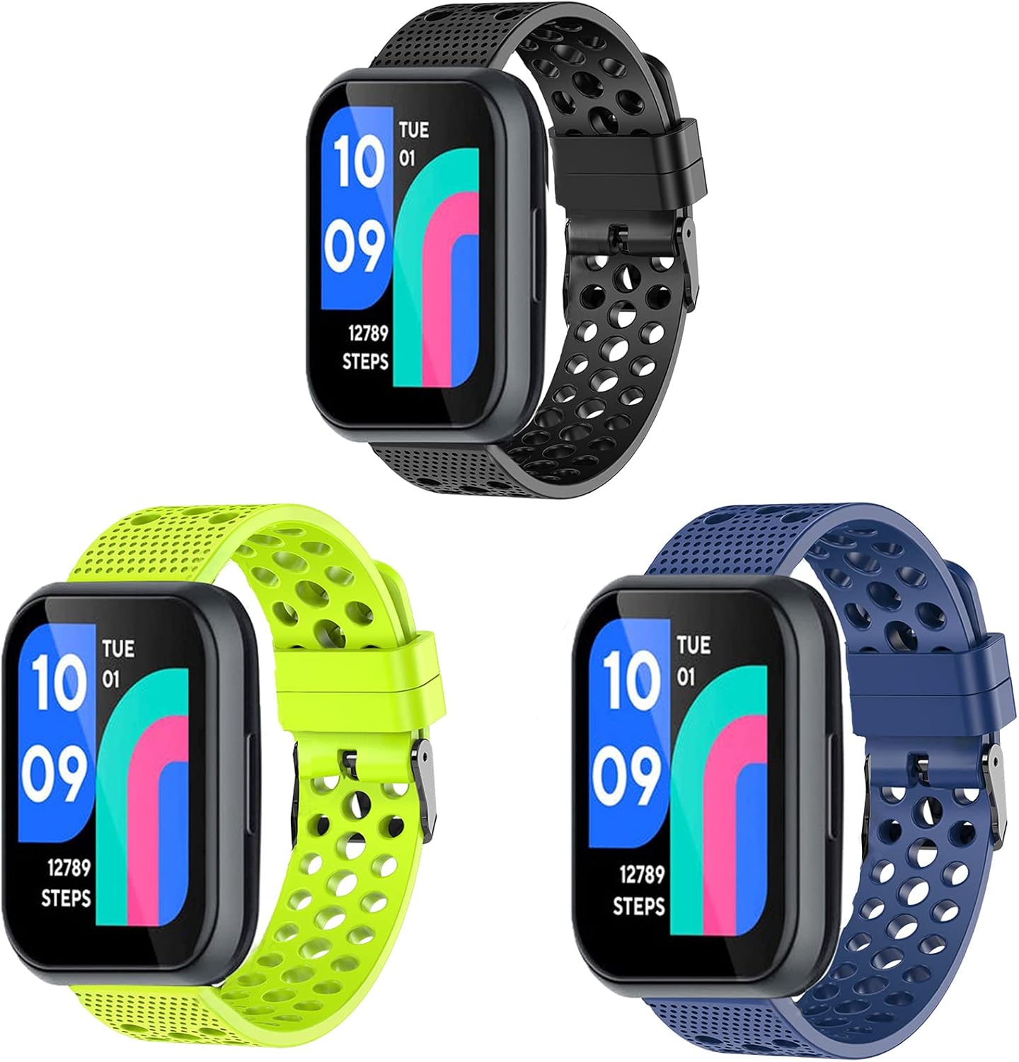 Lamshaw Compatible for Wy ze Watch 47mm Bands, Silicone Replacement Wristbands Sport Strap with Metal Buckle Compatible with Wy ze Watch 47mm Smartwatch