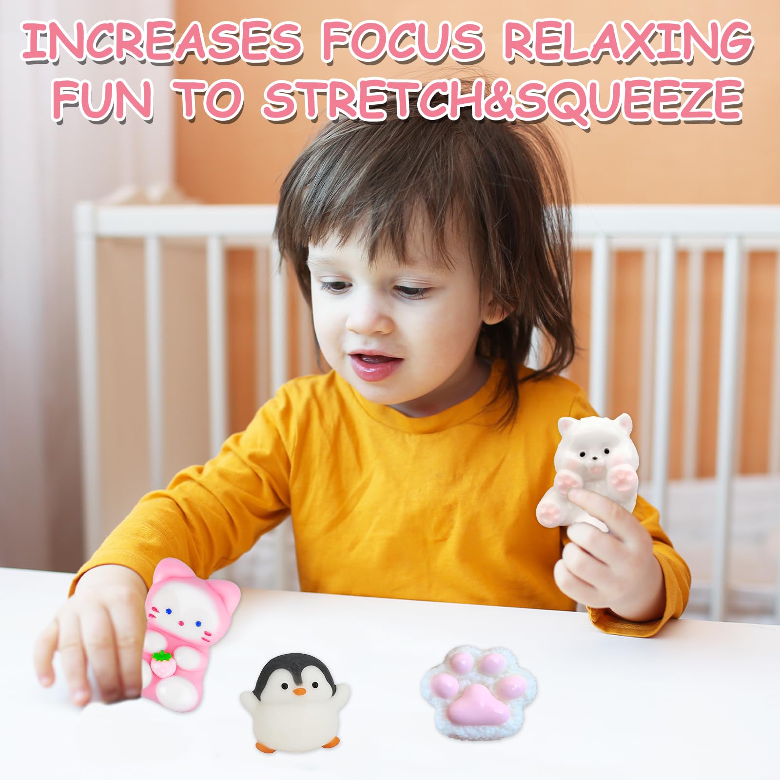 LINXINS 4Pcs Taba Squishy Set Fufu Squishy Squeeze Toy Penguin Cat Puppy Cute Cat Paw Sensory Squishy Toys Anxiety Stress Relief for All Age - Image 3