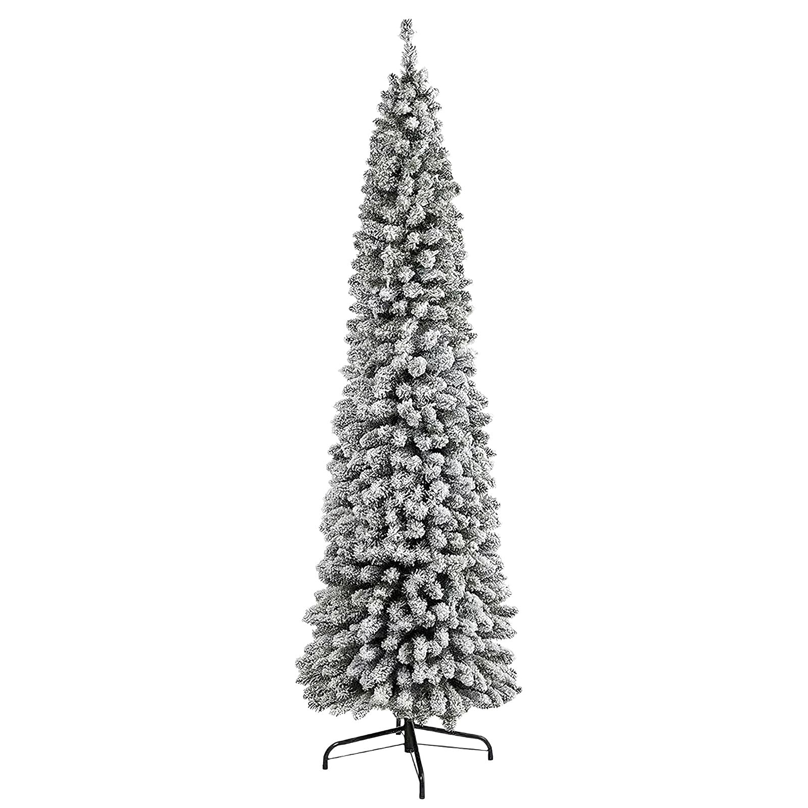 Biała Sztuczna Choinka Mała z Podstawką Ołówkowa Choinka 120cm-210cm Dekoracje Świąteczne do Sypialni, Salonu, Biura, Na Imprezę(180cm/70.9")